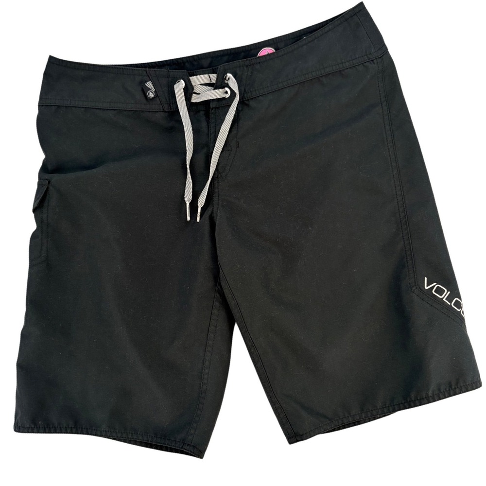 Volcom Board Shorts 32 Black Cinch Fly Surf Casual Streetwear